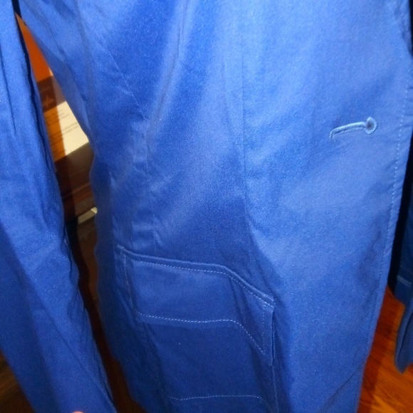 Doncaster Navy cotton blend blazer - Picture 3 of 4